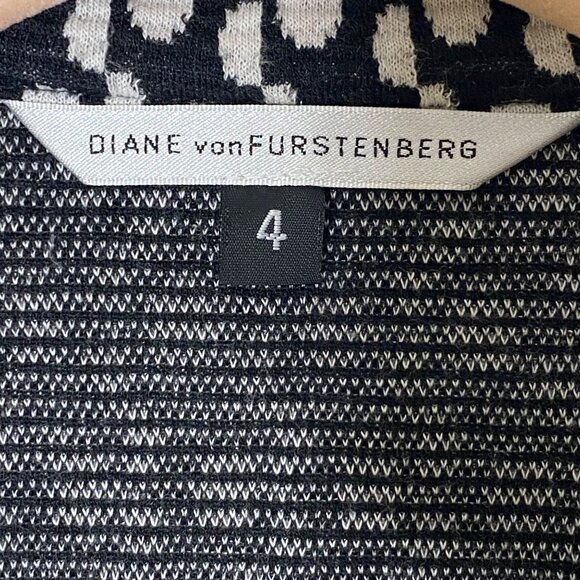 Diane von Furstenberg Wool Cotton Jacquard Cropped Jacket Quiet Luxury Sz 4 USA - Picture 3 of 10